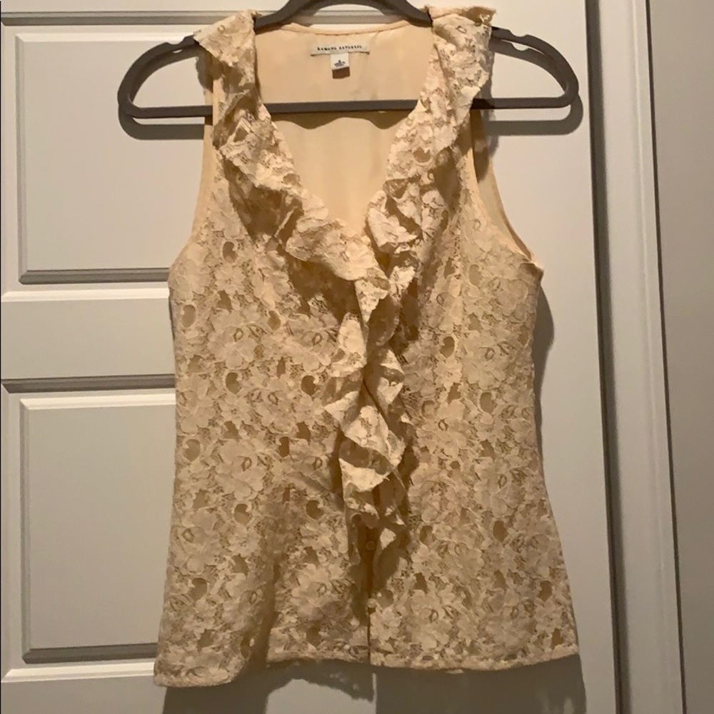 Cream Lace Blouse Banana Republic Sz 6